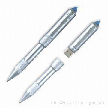 Secure USB Flash Drives with Ballpoint Pen and USB2.0 Version, Ideal for Promotional Purposes